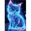 Artinhand Grandi puzzle per adulti 300 pezzi animale carino blu incandescente gatto puzzle per adulti giocattoli regalo decorazione famiglia bambini puzzle