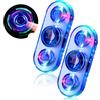 SCIONE Set da 2 Fidget Spinner LED per Bambini & Adulti - Trottola luminosa antistress, giocattolo sensoriale con 3 modalità, luce al buio. Ideale per feste e regali di compleanno (2x Blu)