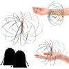 TenaLucy 2 Pezzi Flow Ring Geometrico,Giocattoli di Anelli di Flusso Magic Flow Ring Ring Arm Toy Bracciale Magico Magic Ring 3D,con 2 Borsa Velluto Nero per Antistress,per ADHD per Bambini e Adulti
