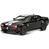 BGHSCA Compatibile con il modello di auto Dodge Challenger SRT Hellcat, 1:22, giocattolo Die-Cast con suono e luce, Pull Back modello di veicolo per adulti e bambini (nero)
