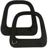 QIUMING Anello a D Nero Argento con Bordo Finto oblungo Grande Dipinto in Pelle PU per Corpo Borsa Obag Classic Standard O Bag Parts