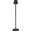 Spetebo Lampada da terra a LED in metallo, ricaricabile tramite USB, 123 x 16 cm, dimmerabile, con controllo touch senza fili, luce decorativa bianca fredda e calda