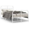 Festnight Letto in Ferro Battuto Matrimoniale, Struttura Letto 120x190, Letto Ferro Battuto, Letto in Ferro, con Testiera e Pediera Metallo Bianco 120x190 cm