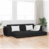 IKAYAA Divano Letto 3 posti Divano 3 posti Divano Letto Una Piazza e Mezza Divano Letto clic clac Letto Divano per Soggiorno Camera degli Ospiti e Ufficio 245x150x60.5 cm Tessuto-Nero-