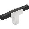 Amerock BP6726BMB | Pomello per ante o cassetto dell'armadio da cucina | Cromo lucido/nero opaco spazzolato | Lunghezza 70 mm | Urbanite | Confezione da 1 | Ferramenta per mobili | Hardware per mobili