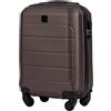W WINGS Wings - Valigetta rigida per valigie e trolley da viaggio, ultraleggera, con ruote, trolley a mano, valigia rigida con serratura, per aereo, marrone, xs, valigetta