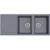 Plados NF11620-R3 Lavello 2 Vasche con Gocciolatoio Reversibile 116 x 50 cm Serie Infinity 116-20 finitura RN R3 RINNOVA ALP STONE
