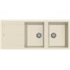 Plados NF11620-R2 Lavello 2 Vasche con Gocciolatoio Reversibile 116 x 50 cm Serie Infinity 116-20 finitura RN R2 RINNOVA DUNE BEIGE