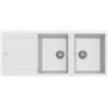 Plados NF11620-R1 Lavello 2 Vasche con Gocciolatoio Reversibile 116 x 50 cm Serie Infinity 116-20 finitura RN R1 RINNOVA ARCTIC WHITE BIANCO