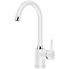 Plados PRONTA CONSEGNA - SPEDIZIONE IMMEDIATA Plados POLITEK10-98 Miscelatore cucina monocomando con canna tubolare a ponte modello POLITEK10 finitura 98 ULTRAGRANIT BIANCO