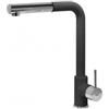 Plados VEMIXEXTL-95 Miscelatore cucina monocomando con canna a 90° e doccia estraibile VEMIXEXTL finitura 95 ULTRAGRANIT NERO EBONY
