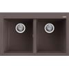 Elleci Quadra 350 LKQ35087 Lavello da Incasso 2 vasche Sopratop 79 x 50 cm finitura Keratek Cocoa 87