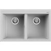 Elleci Quadra 350 LKQ35088 Lavello da Incasso 2 vasche Sopratop 79 x 50 cm finitura Keratek Cloud 88
