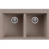 Elleci Quadra 350 LKQ35089 Lavello da Incasso 2 vasche Sopratop 79 x 50 cm finitura Keratek Dove 89