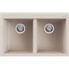 Elleci Quadra 350 LGQ35039 Lavello da Incasso 2 vasche Sopratop 79 x 50 cm finitura Granitek Bianco Soft 39
