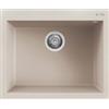 Elleci Quadra 110 LGQ11039 Lavello da Incasso 1 vasca Monovasca Sopratop 61 x 50 cm finitura Granitek Bianco Soft 39