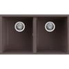 Elleci Quadra 350 SOTTOTOP LKQ35087BSO Lavello da Incasso 2 Vasche Sottotop 760 x 435 mm finitura Keratek Cocoa 87