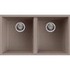 Elleci Quadra 350 SOTTOTOP LKQ35089BSO Lavello da Incasso 2 Vasche Sottotop 760 x 435 mm finitura Keratek Dove 89