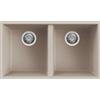 Elleci Quadra 350 SOTTOTOP LGQ35039BSO Lavello da Incasso 2 Vasche Sottotop 760 x 435 mm finitura Granitek Bianco Soft 39