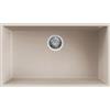 Elleci Quadra 130 SOTTOTOP LGQ13039BSO Lavello da Incasso 1 Vasca Sottotop 76 x 44 cm finitura Granitek Bianco Soft 39