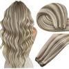 Easyouth Capelli Veri Extension Tessitura Biondi Extension Capelli Veri Double Weft Marrone Cenere Highlight Bionda Platino Human Hair Extensions Tessitura Invisibile #P8/60 40cm 100g