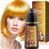 LUJAJIAO Shampoo istantaneo per capelli neri 420ml - Shampoo tintura semipermanente per capelli neri per naturali, dura 30 giorni, formula ad azione rapida per uomini e donne (Blonde)