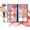 RoseFlower 16 Colori Arrossire Tavolozza, Evidenziatore Cipria Trucco, Lunga Durata, Finitura Opaca Contorno e Evidenziazione Trucco Cosmetici Viso, Palette per Trucco con Pennello