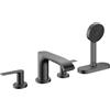 hansgrohe Vivenis rubinetto bordo vasca, miscelatore a due comandi, 75444340, Vivenis nero cromato spazzolato [Rubinetteria Bagno > Rubinetteria Vasca]
