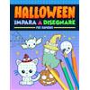 Gray & Gold Publishing Halloween: Impara a disegnare per bambini: Un divertente libro delle attività con 35 semplici illustrazioni con guide passo a passo