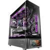 Mars Gaming MC-LCDPRO Case Gaming ATX Schermo LCD IPS 7.2 Personalizzabile Vetro Temperato Curvo Frontale e Laterale Struttura a Doppia Camera Supporto Raffreddamento a Liquido fino a 360mm Nero