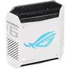 ASUS ROG Rapture GT6 - Mesh WiFi 6 Triple Band, Mobile Tethering, Per Modem Operatore e ONT, Porta 2.5 G 5,9 GHz, Copre oltre 500 mq, ASUS RangeBoost Plus, Sicurezza Internet Inclusa, 1 Pezzo, Bianco