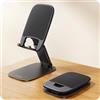 Lamicall Supporto Telefono Scrivania Pieghevole - [15mm Ultrasottile] Base Metallica, Altezza & Angolazione Regolabile, Porta Cellulare per iPhone 17/16/15/14/13/12 Pro Max, Samsung e Altri Smartphone