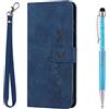 Grandoin Cover per Motorola Moto G51 5G, Custodia in Pelle Magnetica Libro Flip Caso Portafoglio per Motorola G51 5G, Cover Wallet Libro Case Flip Covers con Slim TPU Silicone Bumper (Blu)