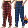 YUSHOW Pigiama Uomo Pantaloni Scozzesi Pantaloni Morbidi in Pile Cotone da Salotto Pantaloni con Tasche da 2 Pezzi