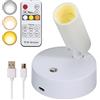 VIGMOJ Faretti a LED Wireless con Luci Remote Up per Interni, Dimmerabili Alimentati con Timer, Luci Spot Ricaricabili per Impianto Muro Arte