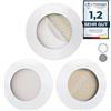 Scandinavian home Lysea Scandinavian home Set di 3 faretti da incasso a LED 230V 4,5W bianco caldo 60mm - 70mm I bagno I CRI 90 500lm 3000K 68mm I Branc brillante con vetro satinato