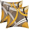 Homemissing Set di 2 federe decorative moderne con cerchi ondulati, per ragazze, ragazzi e bambini, 40,6 x 40,6 cm, colore verde e grigio, motivo geometrico a cerchio, per cuscini con arte astratta