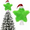 Kunjocy Puntale per albero di Natale in peluche, 19 cm, con mini cappello di Natale, verde