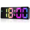 HENGBIRD Sveglia Digitale a LED con Grandi Numeri, Sveglia Digitale a Specchio con Funzione Snooze, Luminosità Regolabile, Comando Vocale, Batteria/USB Tipo-C, Moderna Sveglia da Comodino per Camera