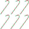 TRIXES 6 x 15 cm Caramelle a spirale a righe rosse, verdi e bianche per la decorazione dell'albero di Natale plastica