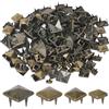 GORGECRAFT 200pz 4 Misure Borchie A Forma di Piramide Borchie Quadrate in Metallo Punte Bronzo Punk Rivetti in Pelle Punte Quadrate A Quattro Ganasce con Punteruolo per Abbigliamento Progetti Jeans