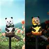 YZYOE Energia solare Panda Luce, Decorazione del giardino Resina Cute Animal Terra Lampada, Luci senza fili da tramonto a alba LED Sconce Impermeabili.