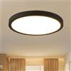 ZMH Plafoniera LED Bagno - Ø23 cm Rotonda e Piatta 18 W Neroo 3000 K per Cucina, Corridoio, Bagno