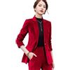 Lazutom Giacca da donna in velluto, slim fit, casual, con risvolto, Rosso, 12