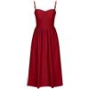 Ybing Abito estivo da donna, lungo, elegante, con corsetto, sottile, con spaghetti, abito midi da donna, senza maniche, stile bohémien, abito da cocktail, vintage, da damigella d'onore, Colore: rosso, M