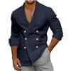 Generisch Giacca estiva da uomo, leggera, elegante, da uomo, estiva, leggera, traspirante, per il tempo libero, con bottoni, giacca sportiva, sottile, per il tempo libero, minimalista, Blu marino, s
