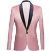 ERFMFKL Giacca da smoking da uomo in velluto rosa con un bottone slim fit blazer per feste, cene, matrimoni, P, M