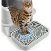 Bartuke Scala in plastica per gatti, rampa con funzione di filtro, pedale per filtro della lettiera per gattini e gatti anziani, lettiera automatica autopulente (Grigio chiaro)