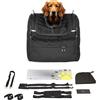 DEEMEED Borsa Moto per Cani L - Trasportino Moto per Cani 11-20kg - Aggancio Universale Sissy Bar e Portapacchi - Robusto Cordura, Ventilazione Ottimale e Copertura Antipioggia - Viaggio in Moto
