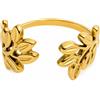 Purelei® Foglia anello - Fidget - Anello da donna in acciaio inox durevole - Anelli impermeabili - Disponibile in misure regolabili da 50 a 60 - Gioiello da donna - Design a foglia